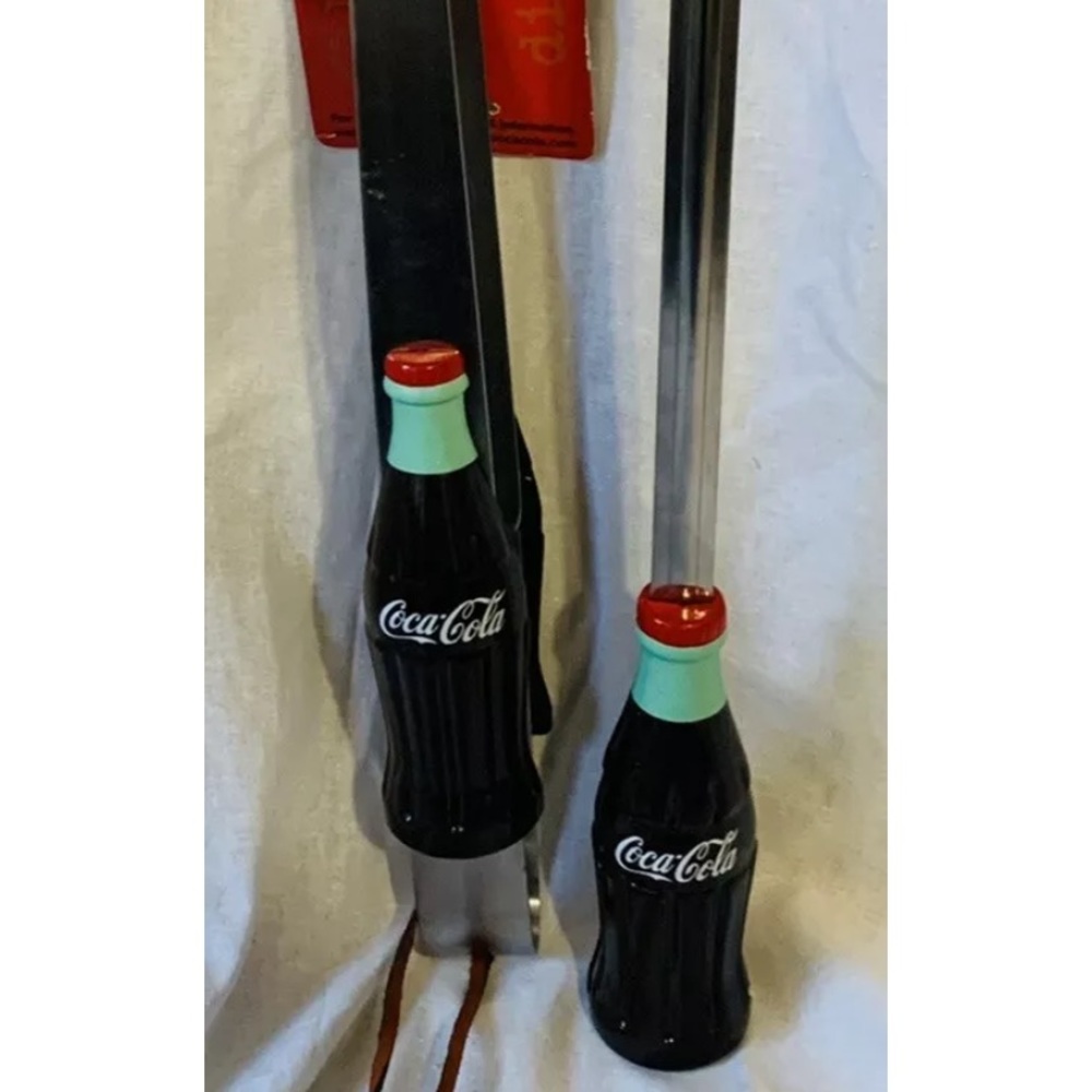 Coca Cola BBQ Utensils Coke Bottle Handles Tongs and Brush Stainless Steel